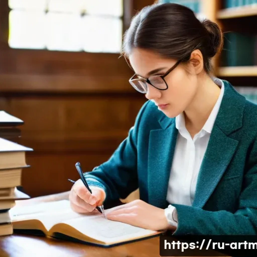예술경영 논문 작성법 - **Prompt:** A highly focused female doctoral student, aged late 20s, deeply immersed in her art mana...